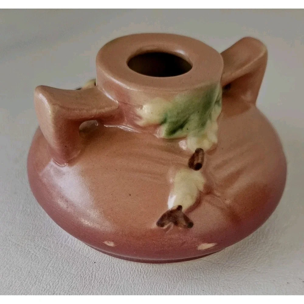 Roseville Snowberry 1946 Pink Candle Holder - 1CS1
